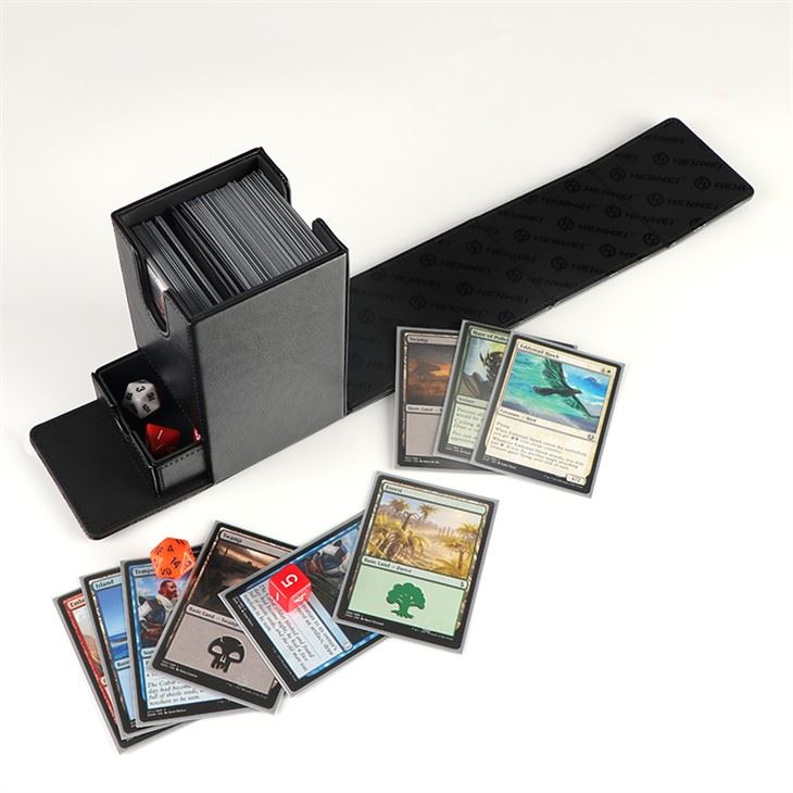 Contenedores de cartas de cuero negro