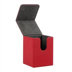 Caja de cubierta de cartón de cuero rojo